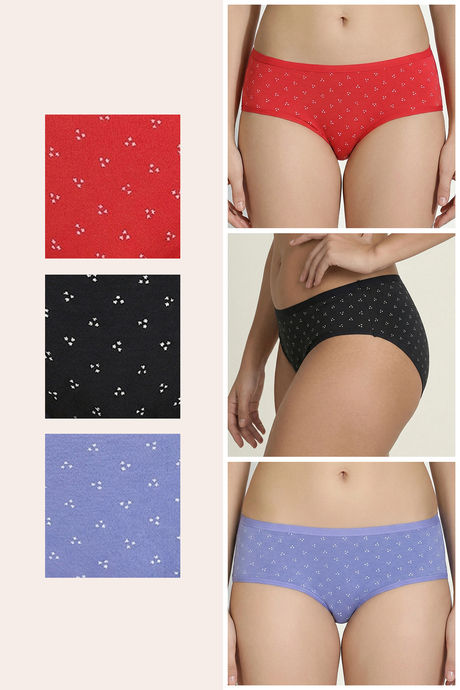 Zivame Regular Rise Full Coverage Hipster Panty  (Pack of 3) - Multicolor — image 2